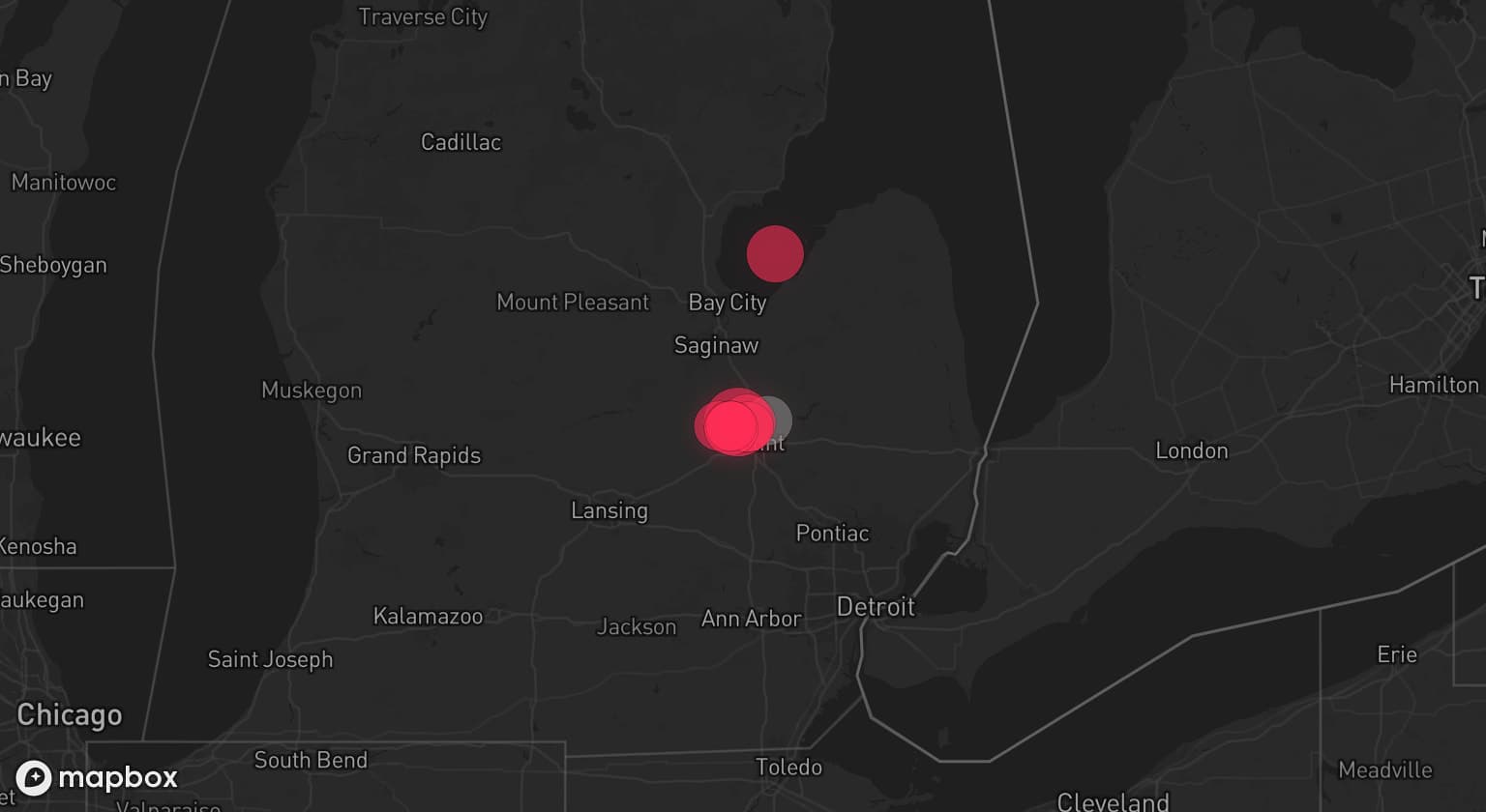Storm map for the Flint, MI area