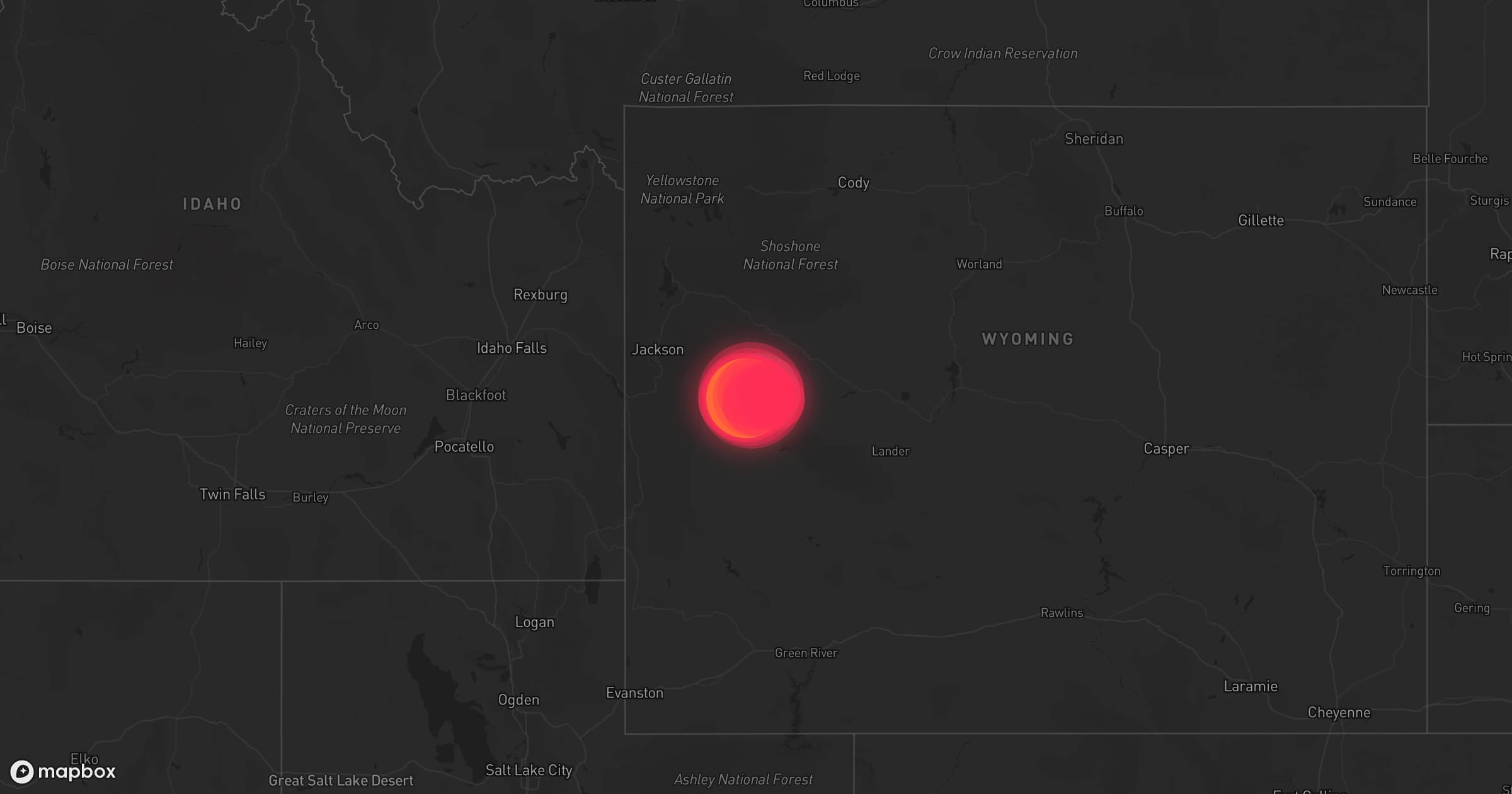 Storm map for the Sublette County, WY area
