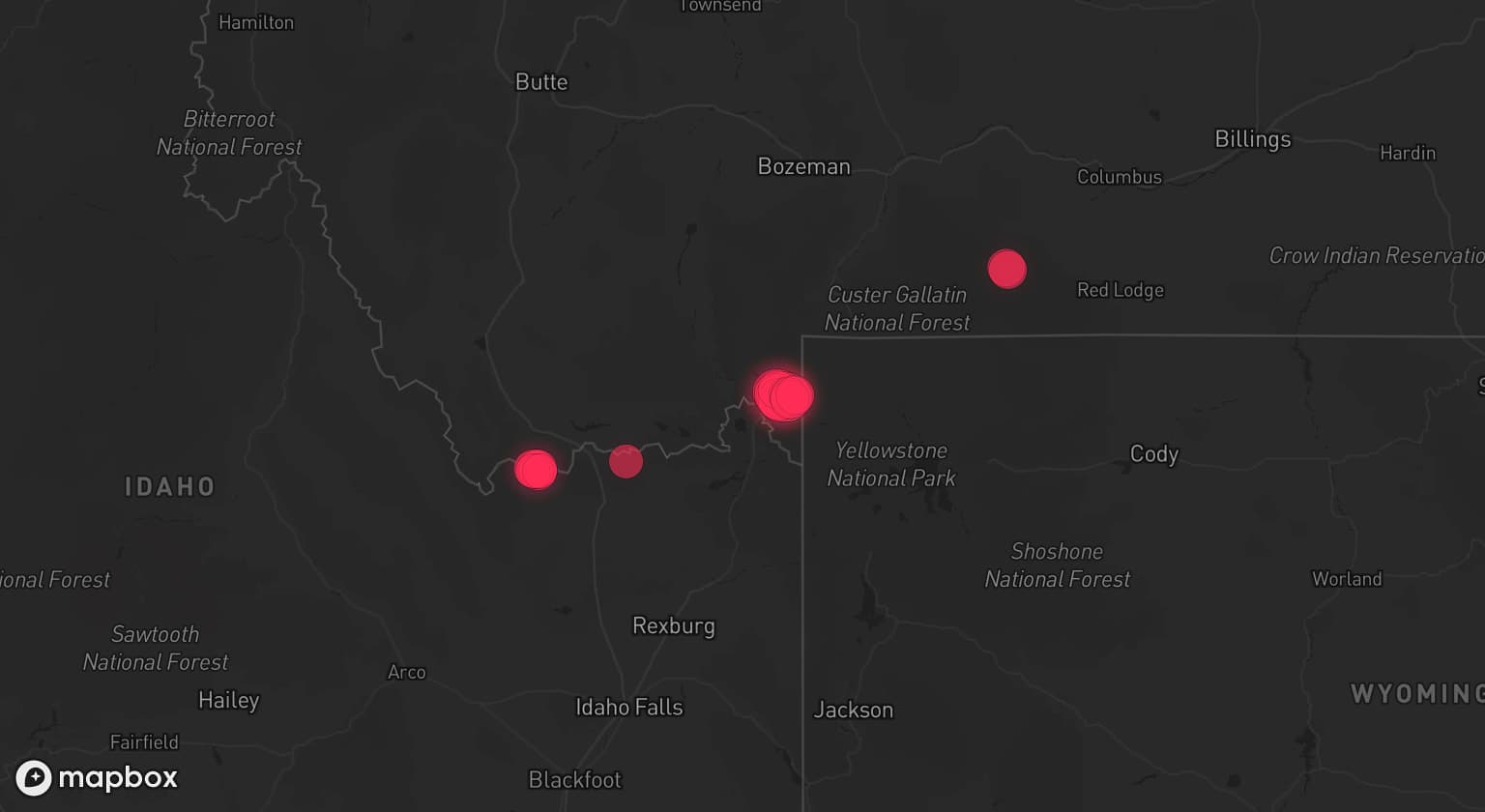 Storm map for the Gallatin County, MT area