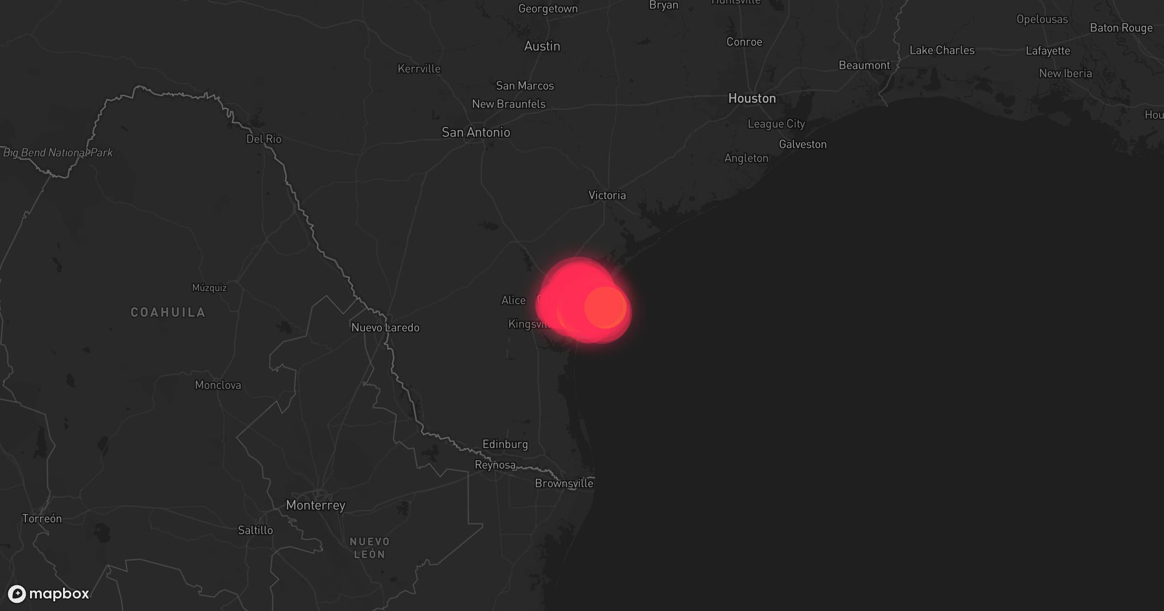 Storm map for 5 areas across Texas
