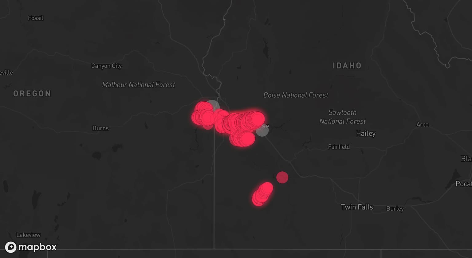 Storm map for 3 areas across Oregon and Idaho