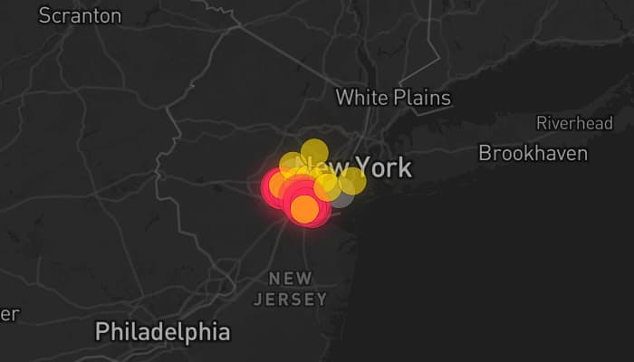 Storm map for 2 areas across New Jersey and New York