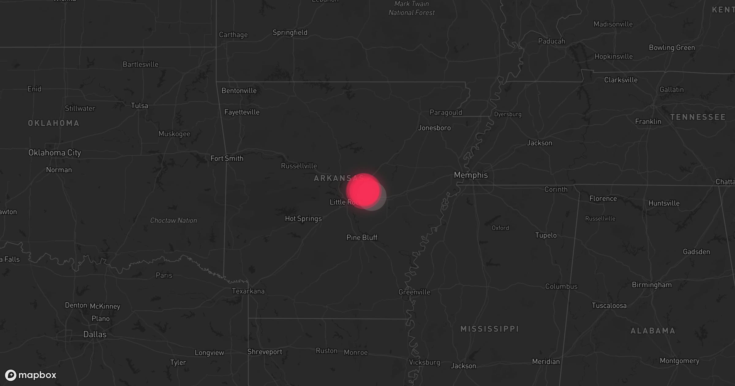 Storm map for the Lonoke County, AR area