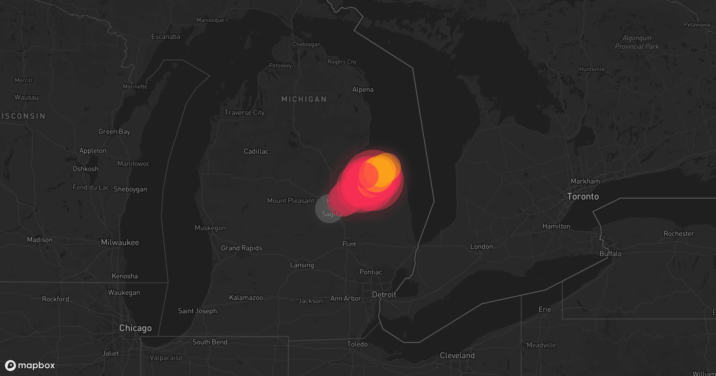 Storm map for 2 areas across Michigan