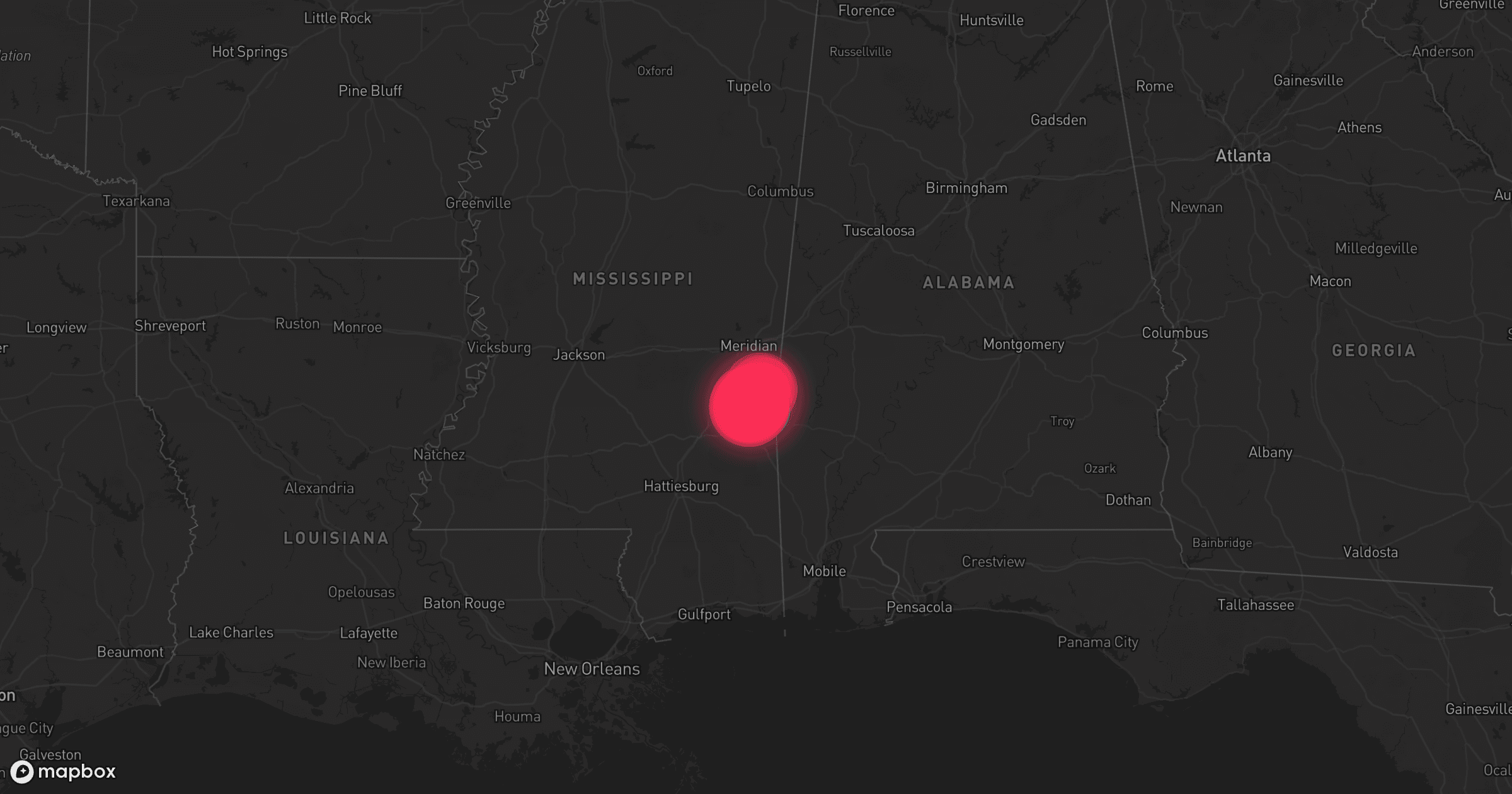 Storm map for 2 areas across Mississippi