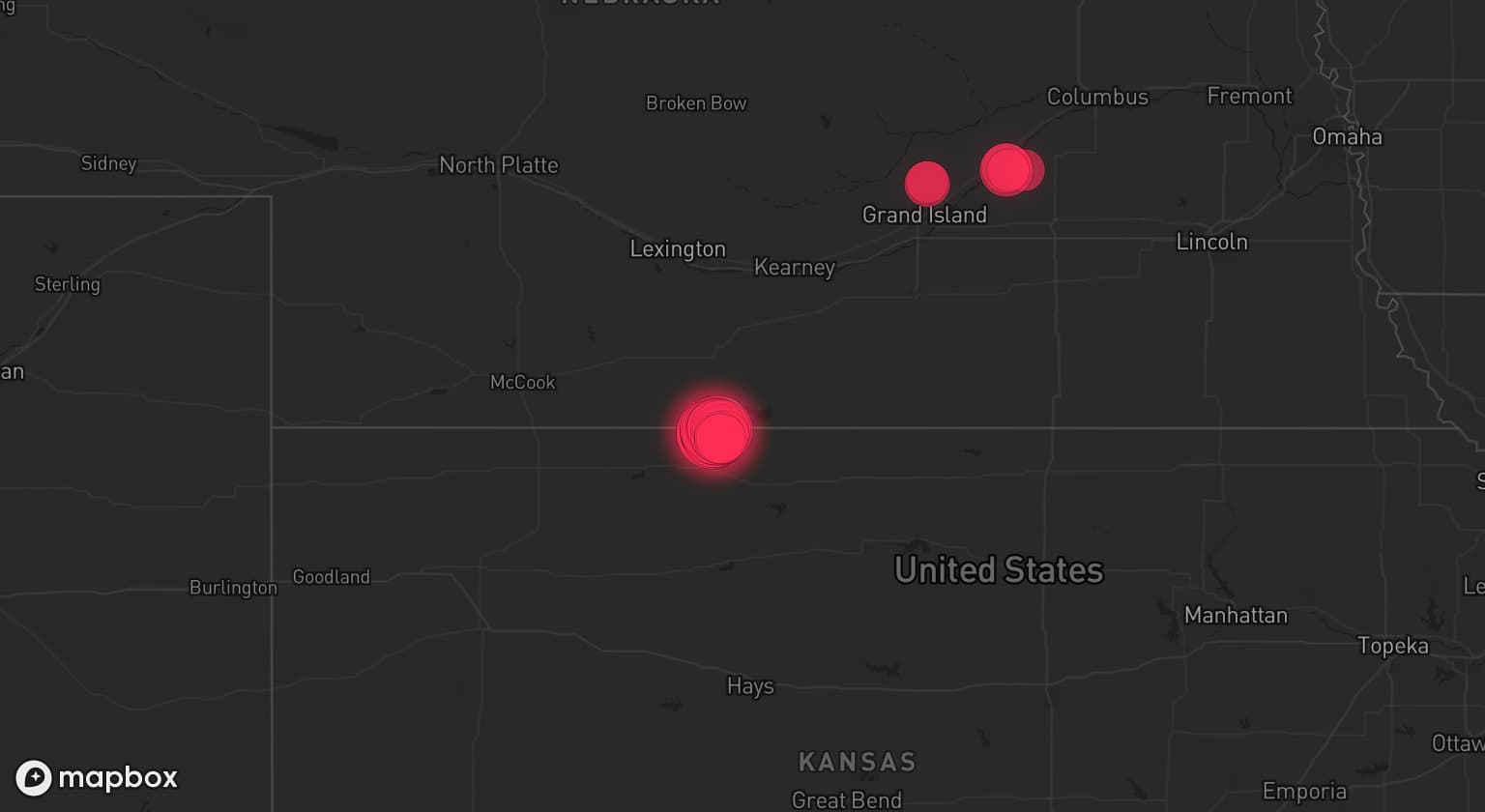 Storm map for the Harlan County, NE area