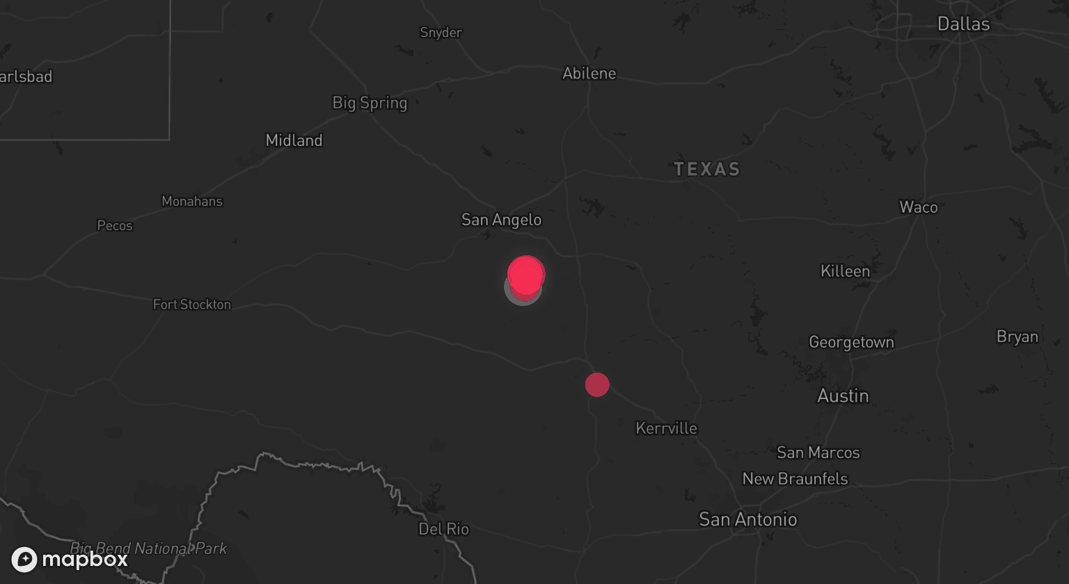 Storm map for the Schleicher County, TX area
