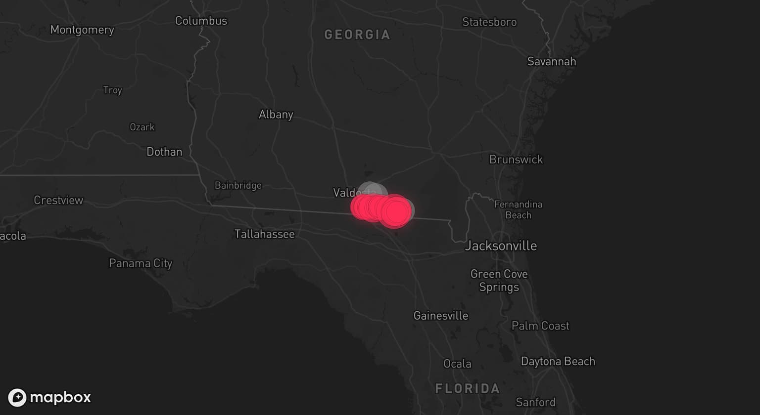 Storm map for 2 areas across Georgia