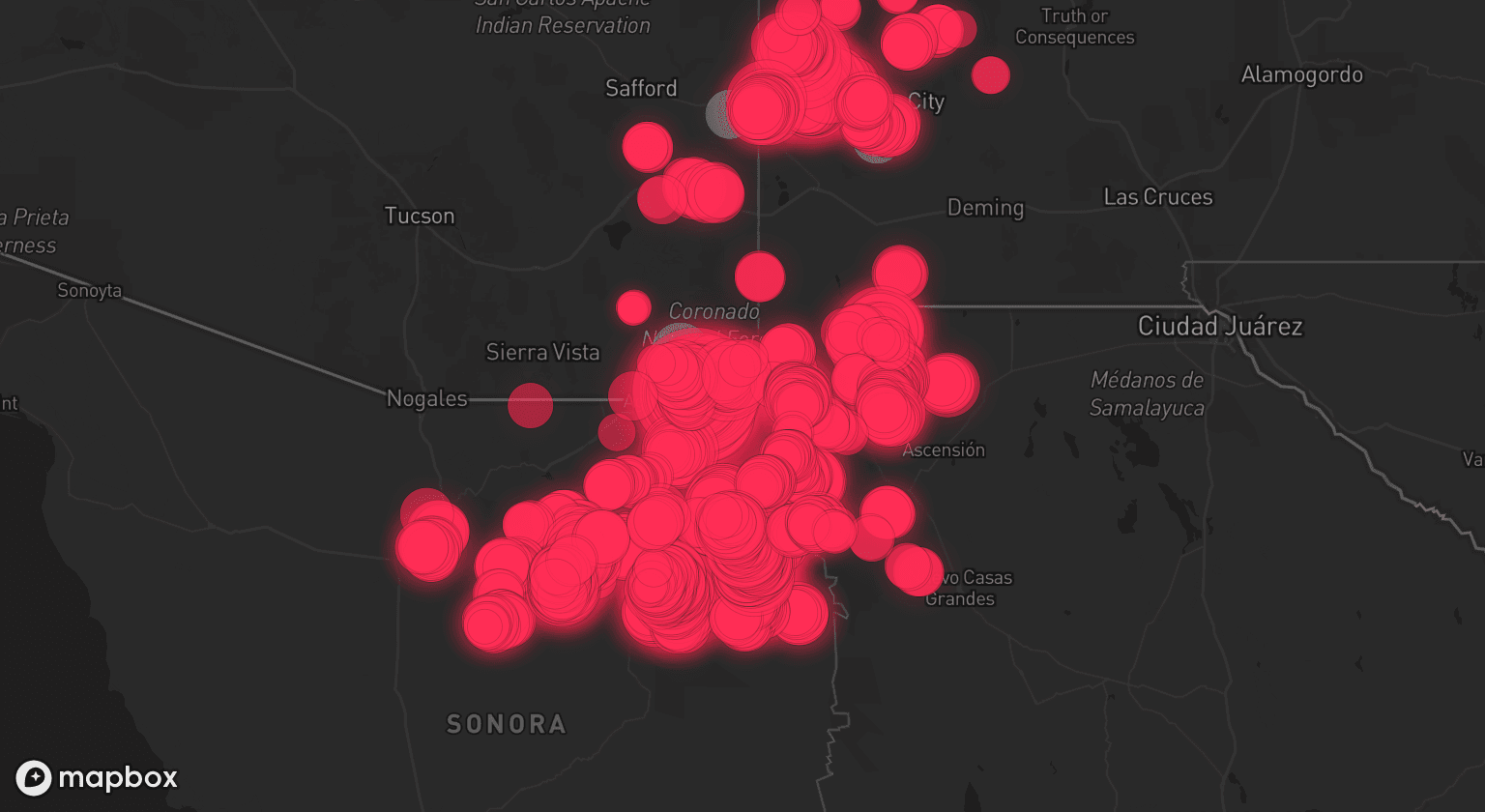 Storm map for 7 areas across New Mexico and Arizona