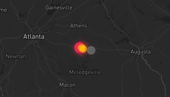 Storm map for the Greene County, GA area