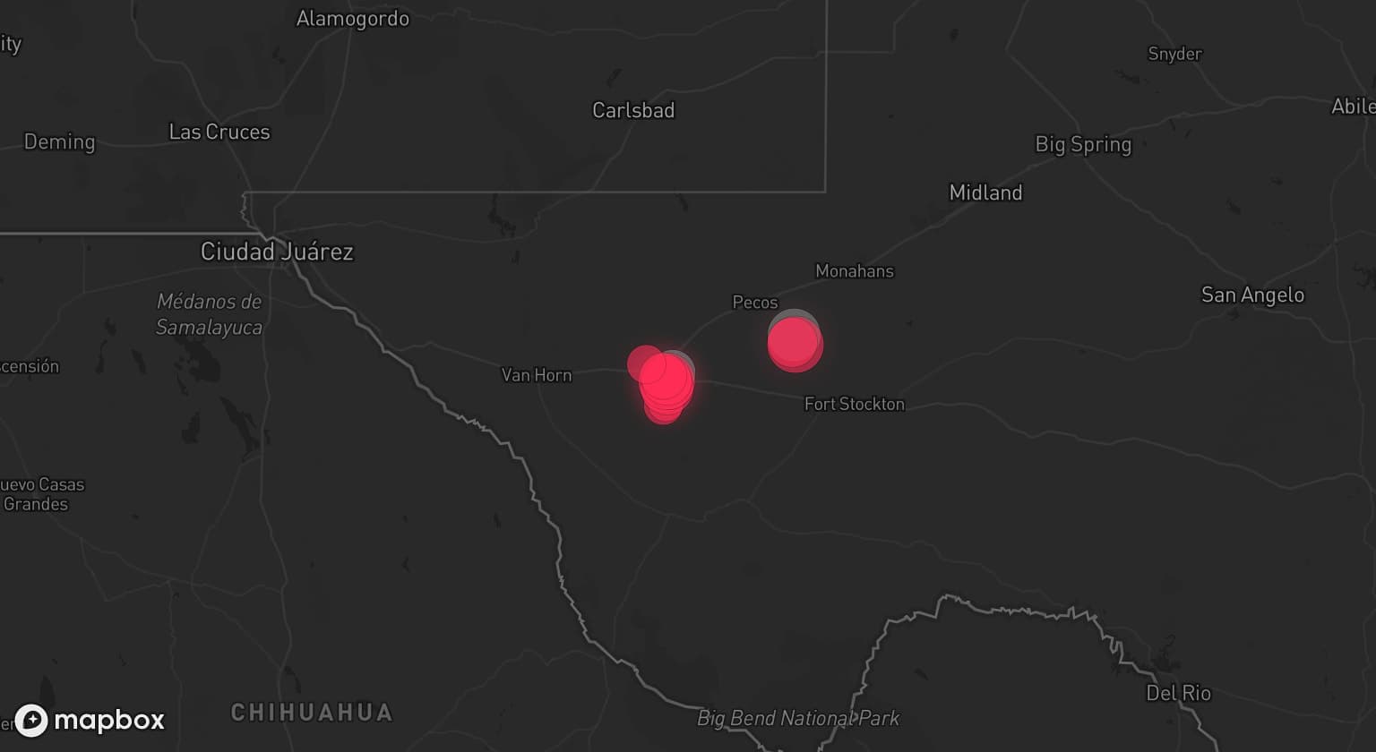 Storm map for 2 areas across Texas