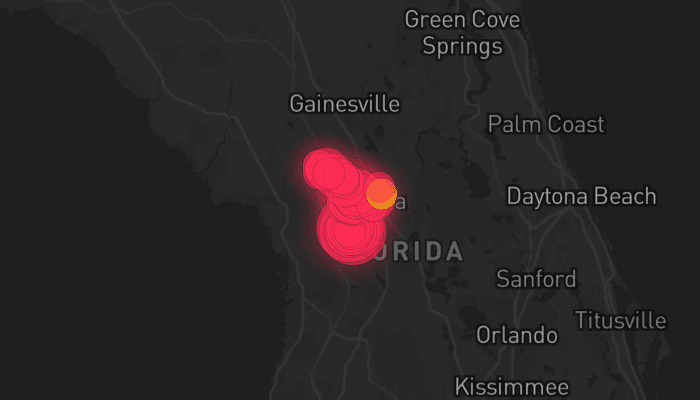 Storm map for 2 areas across Florida