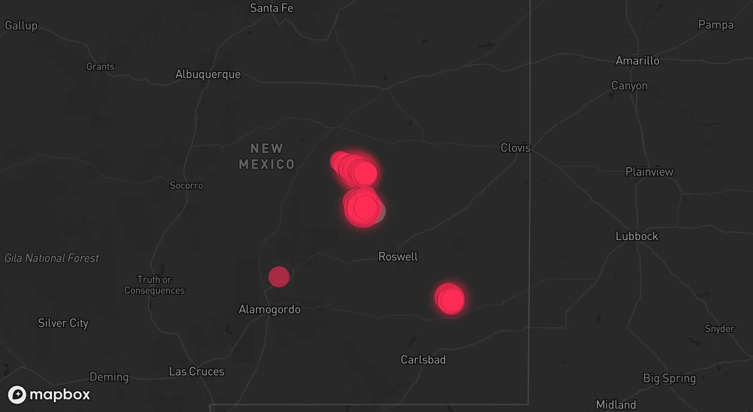 Storm map for 2 areas across New Mexico