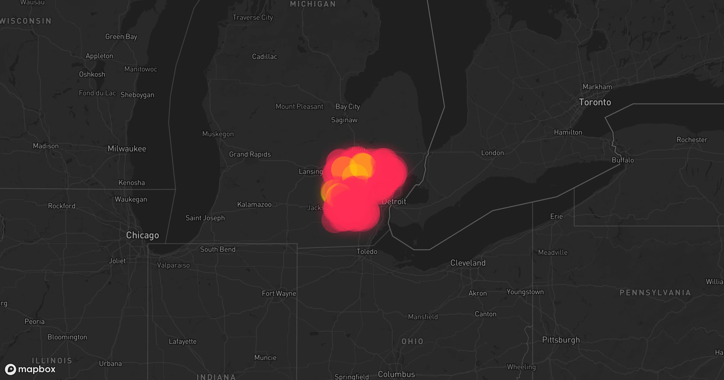 Storm map for 2 areas across Michigan