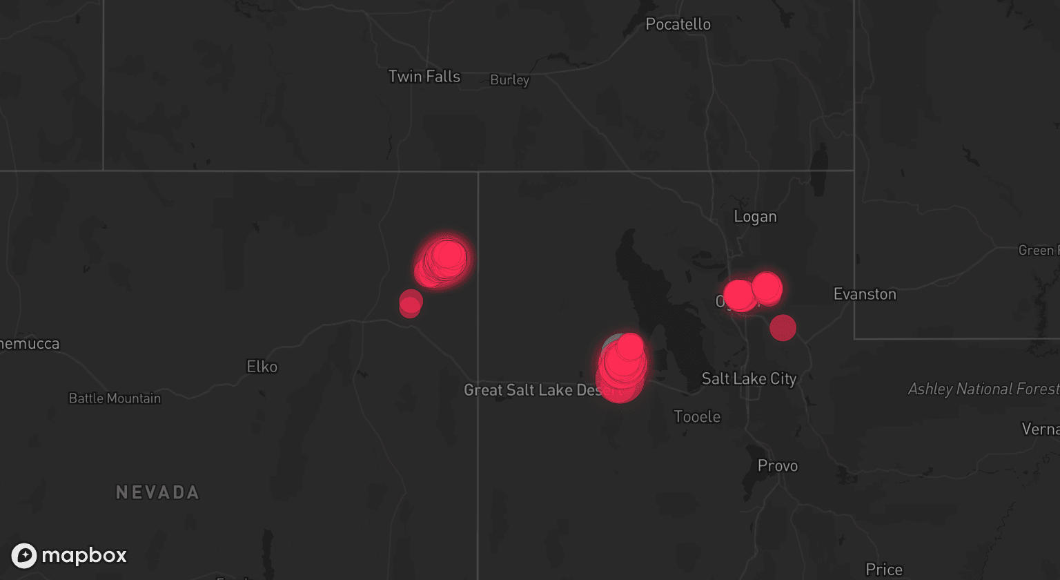 Storm map for the Tooele County, UT area