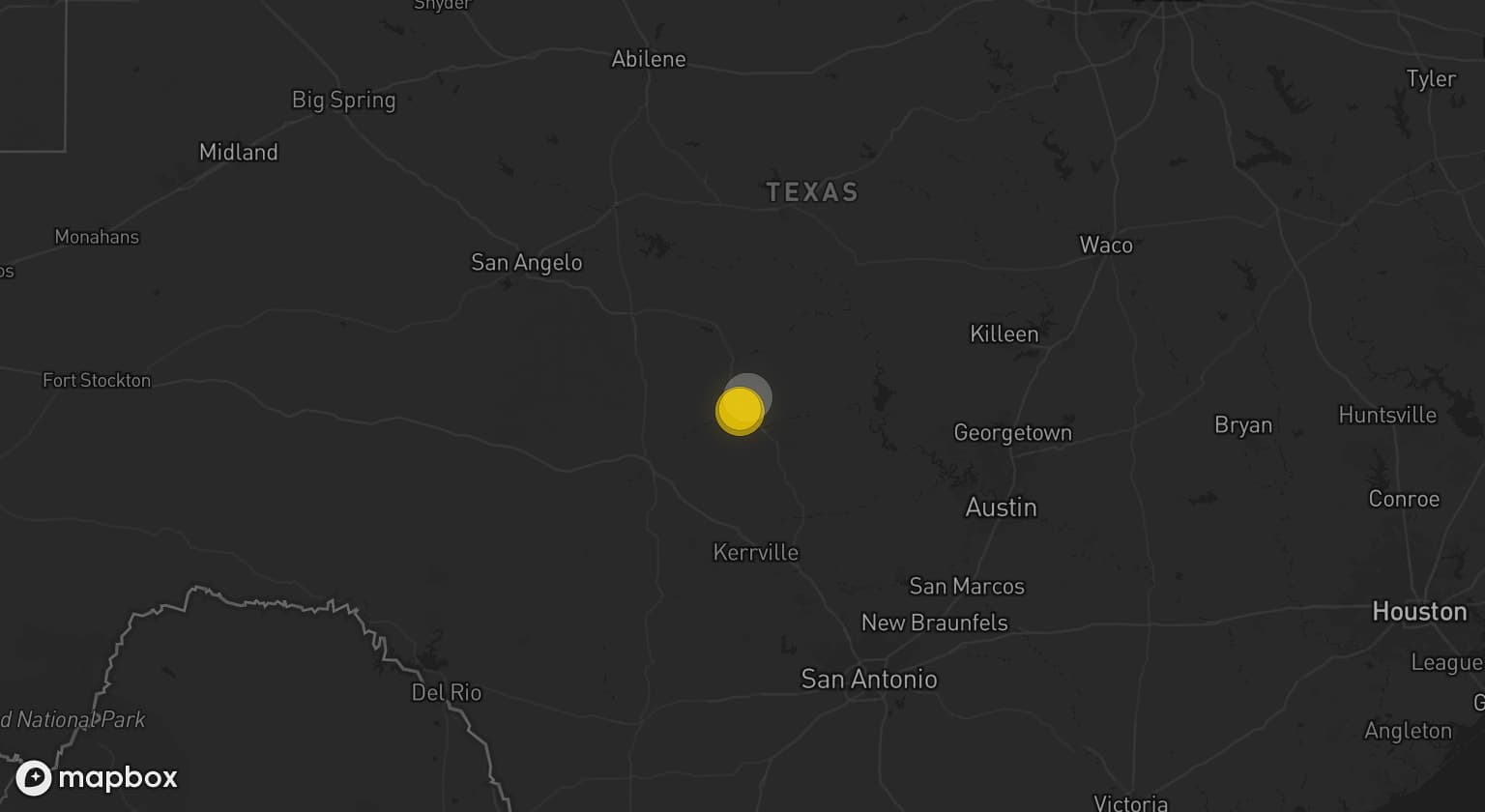 Storm map for the Mason County, TX area