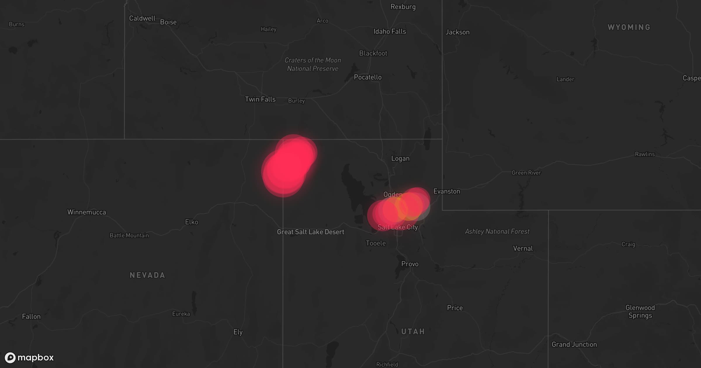 Storm map for 8 areas across Idaho and Utah