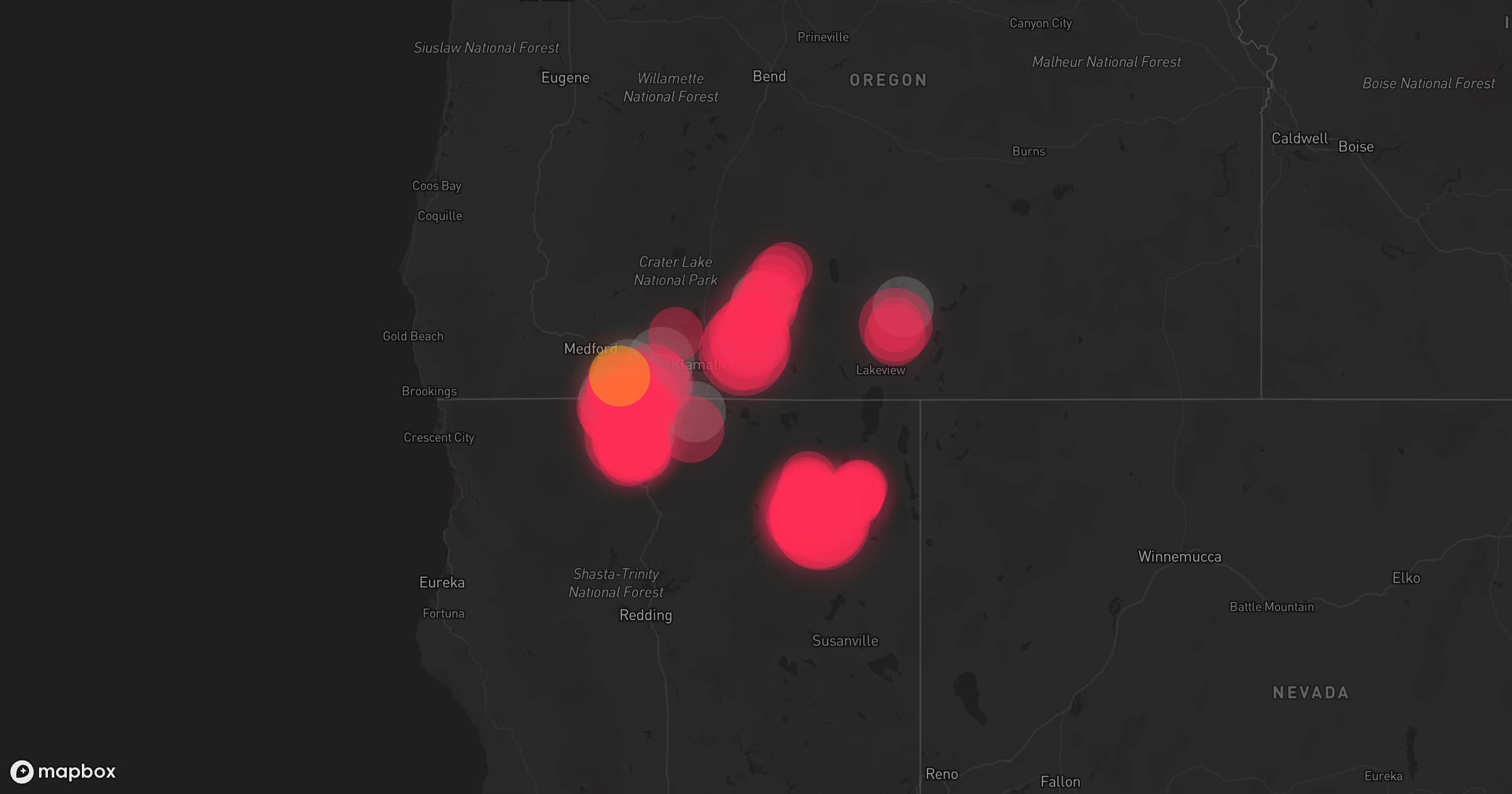 Storm map for 11 areas across Oregon and California