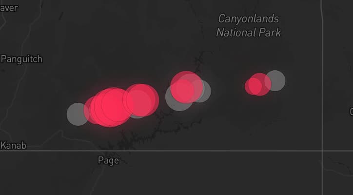 Storm map for 3 areas across Utah