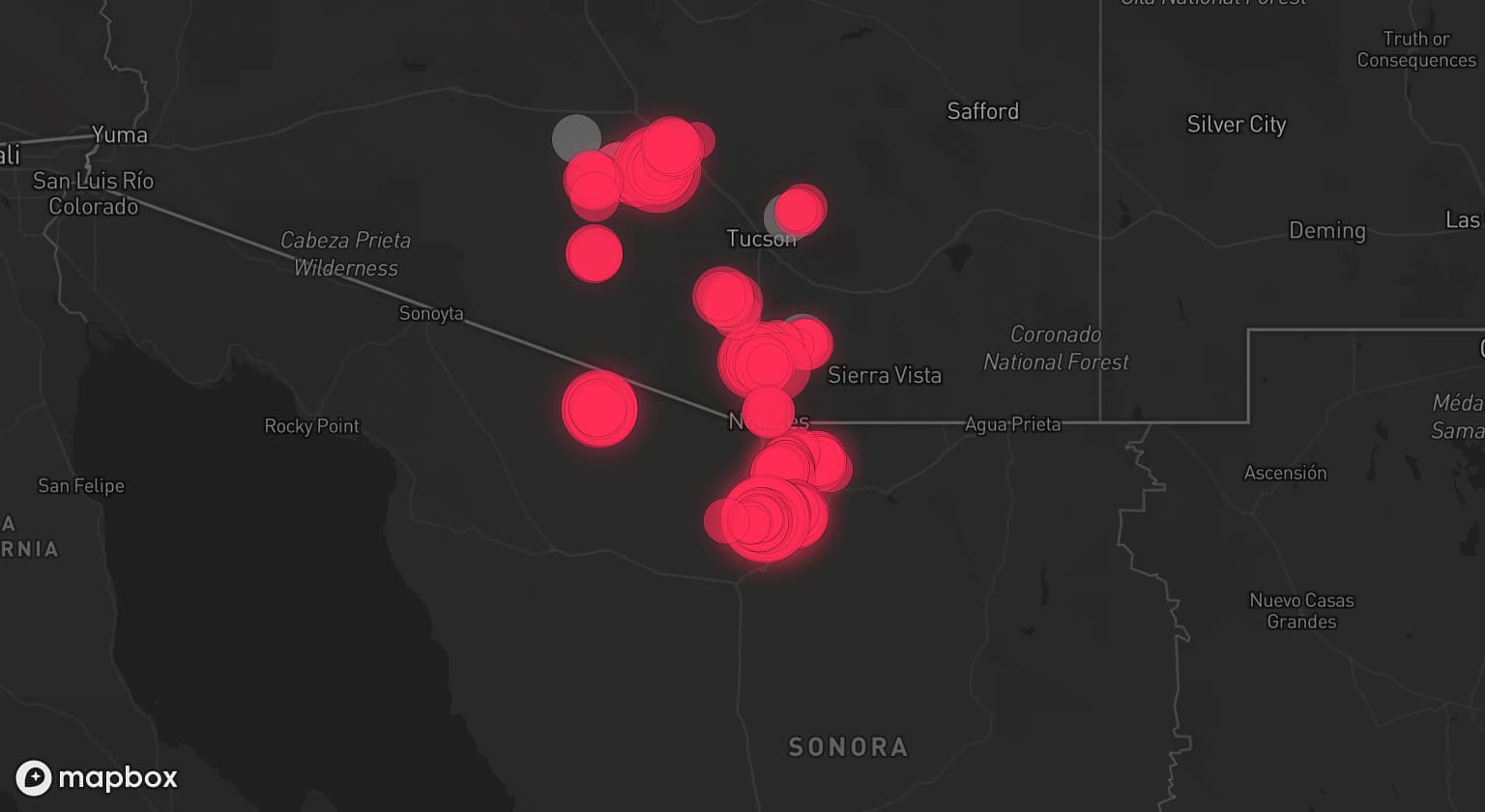 Storm map for 6 areas across Arizona