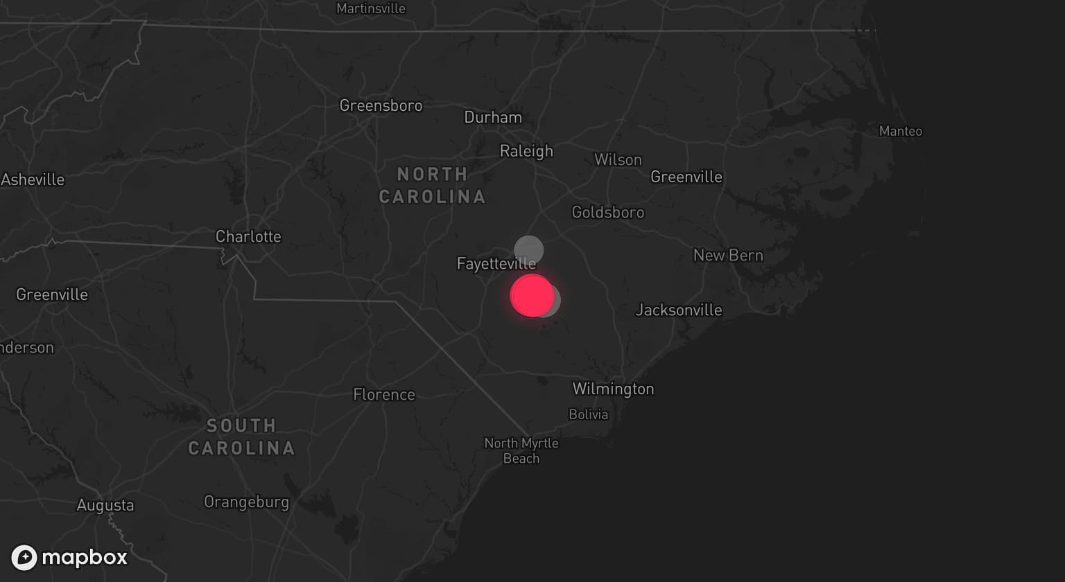 Storm map for 2 areas across North Carolina
