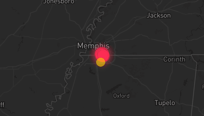 Storm map for the Collierville, TN area