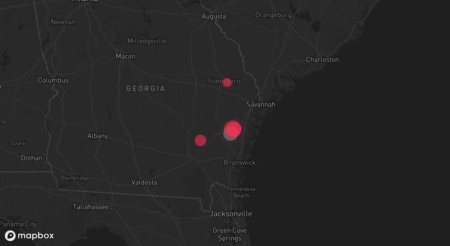 Storm map for the Long County, GA area