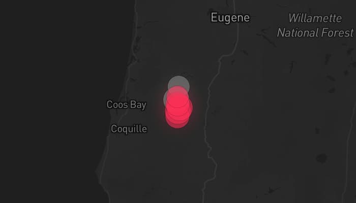 Storm map for 2 areas across Oregon