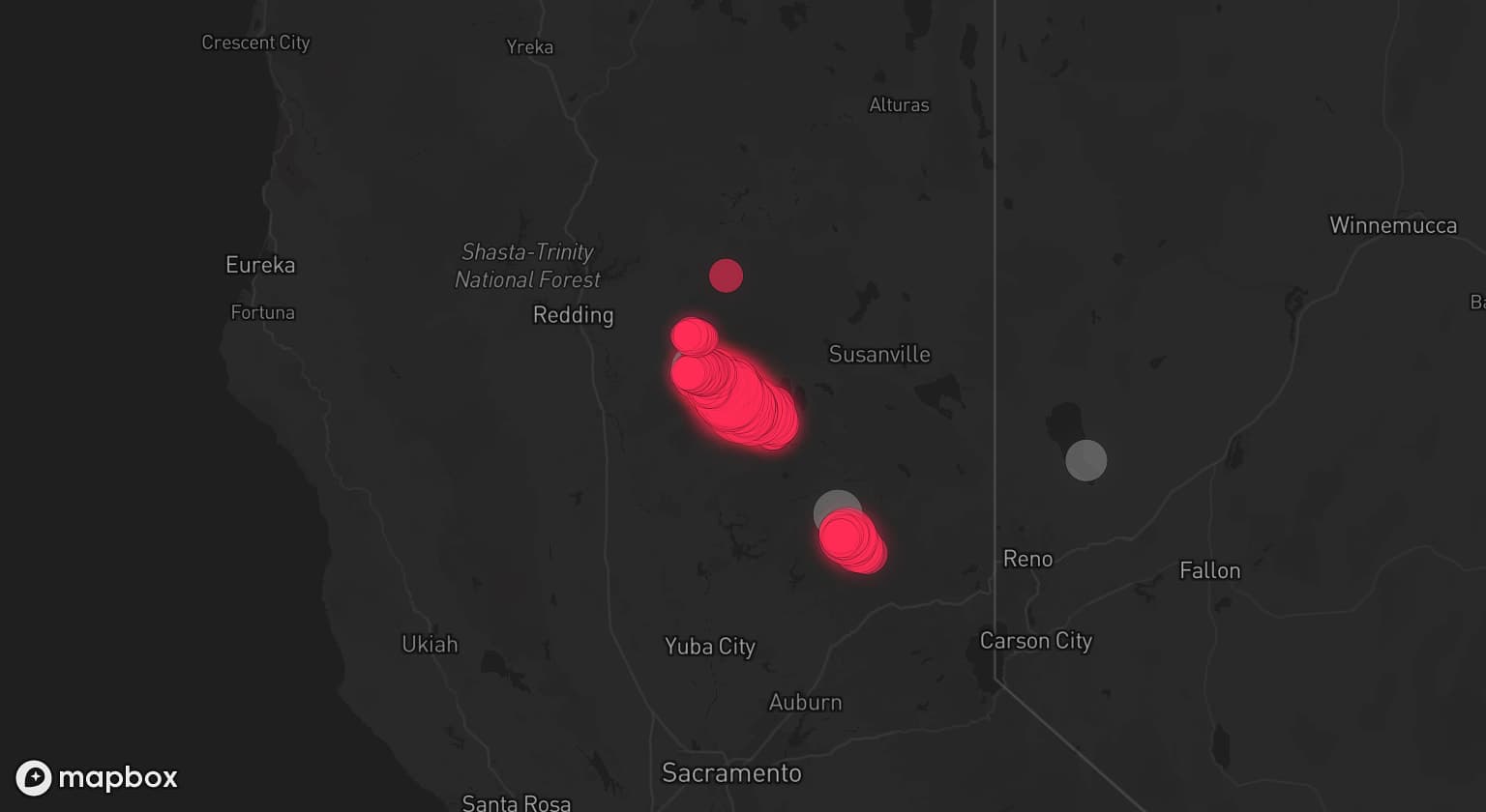 Storm map for 4 areas across California and Nevada