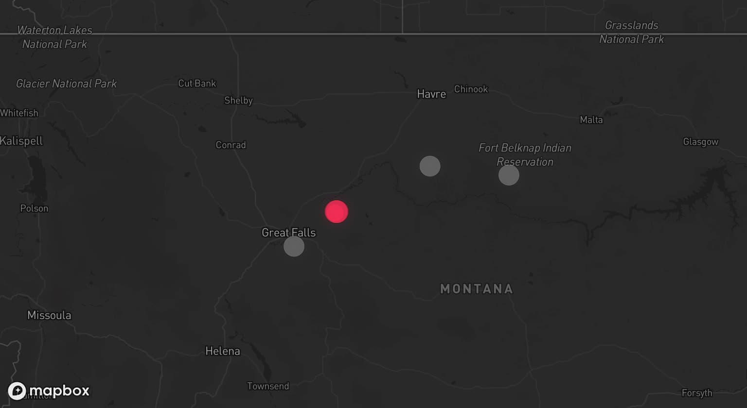Storm map for 3 areas across Montana