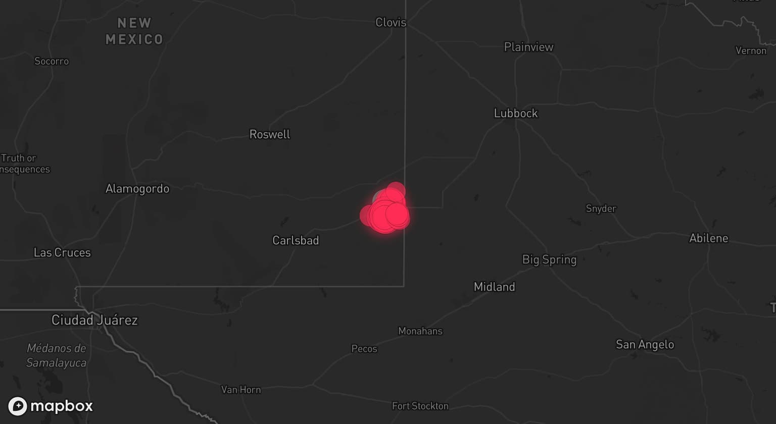 Storm map for the Lea County, NM area