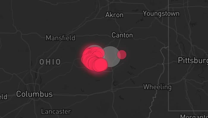 Storm map for 2 areas across Ohio
