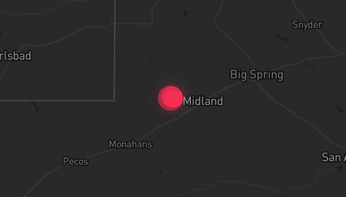 Storm map for the Ector County, TX area