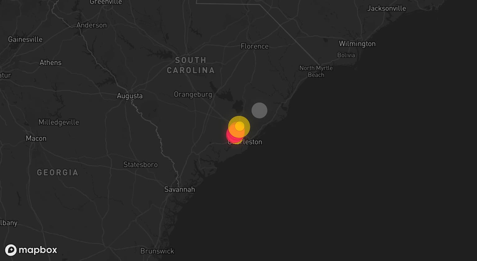Storm map for the Berkeley County, SC area