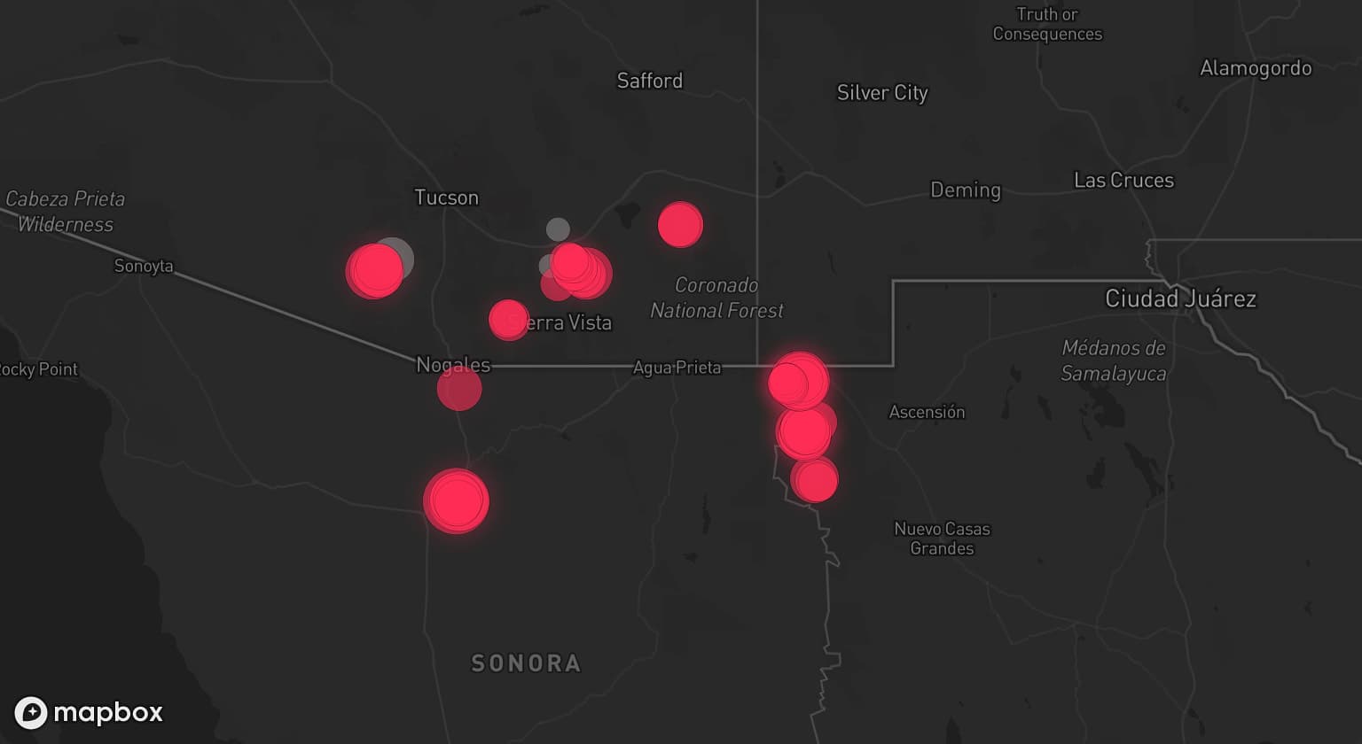 Storm map for 3 areas across Arizona