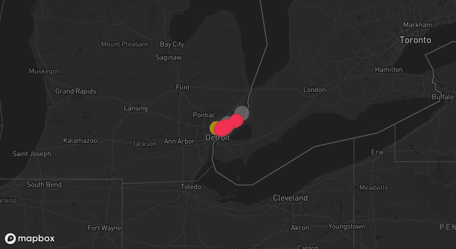 Storm map for 2 areas across Michigan