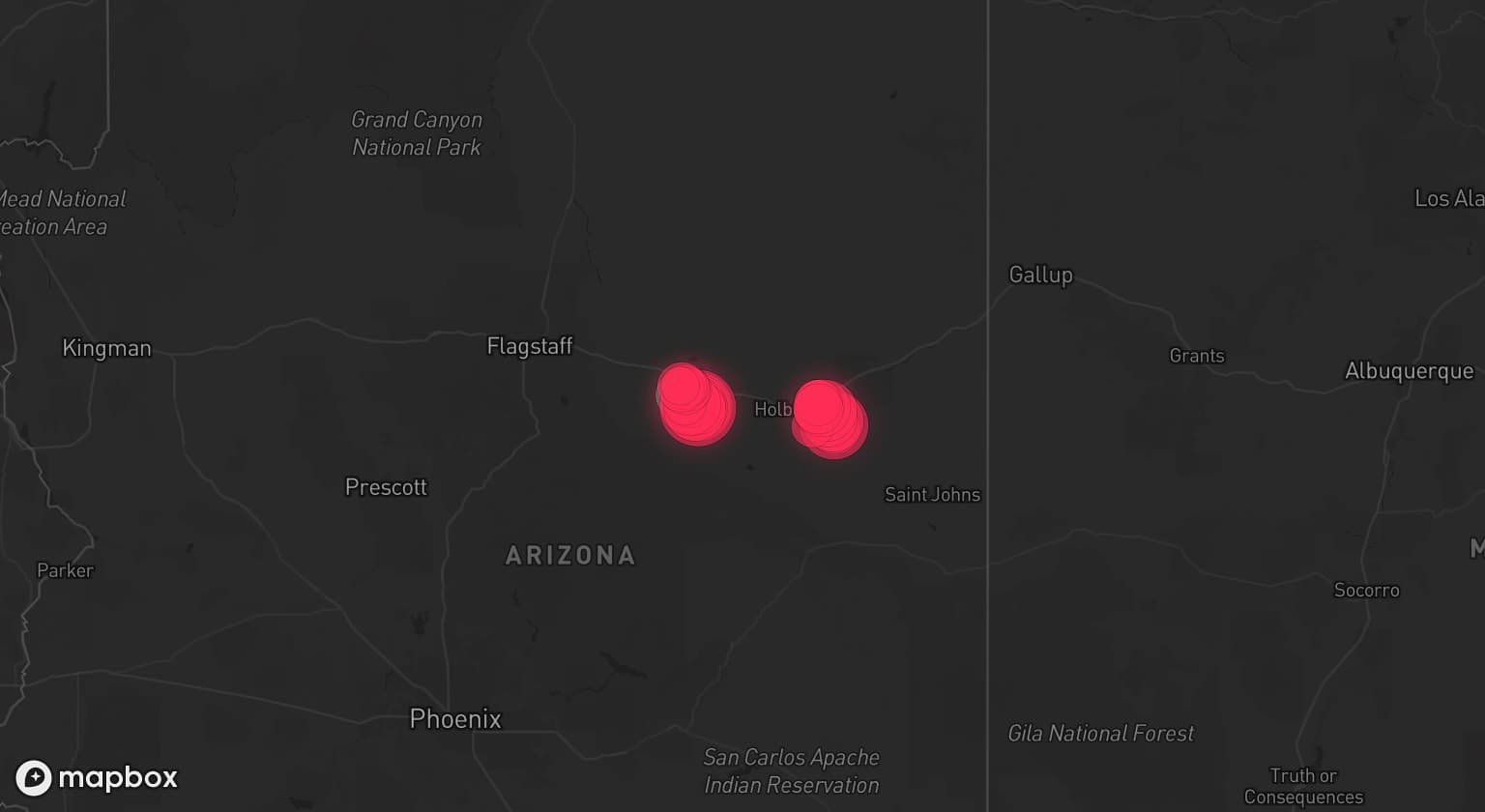 Storm map for 2 areas across Arizona