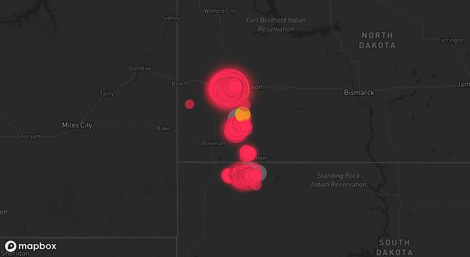 Storm map for 3 areas across North Dakota and South Dakota