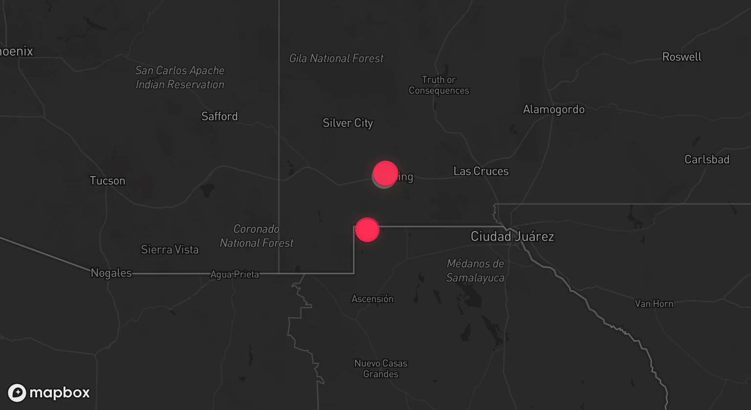 Storm map for the Luna County, NM area