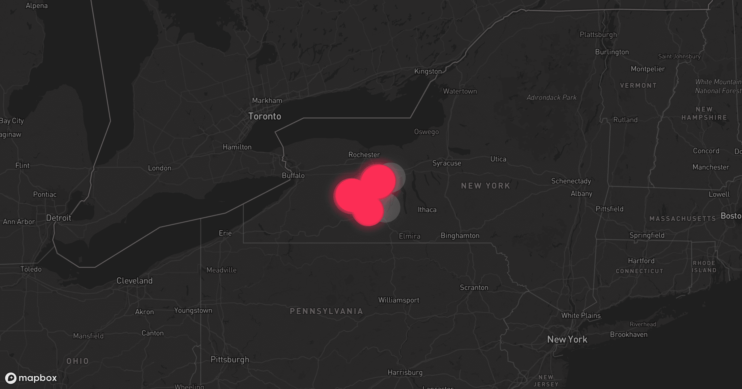 Storm map for 3 areas across New York