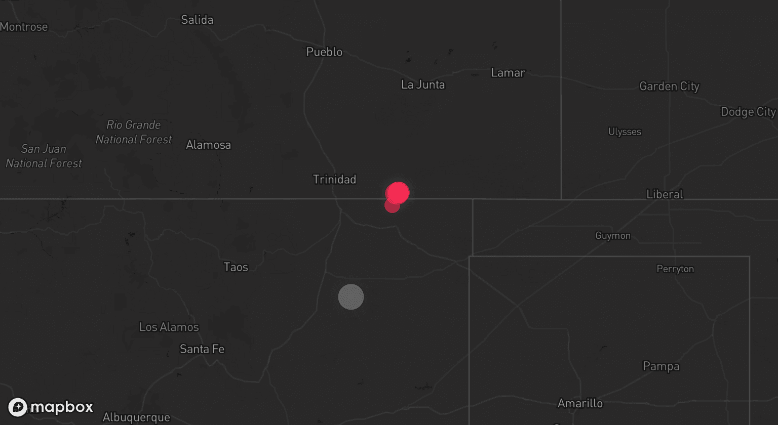 Storm map for the Harding County, NM area