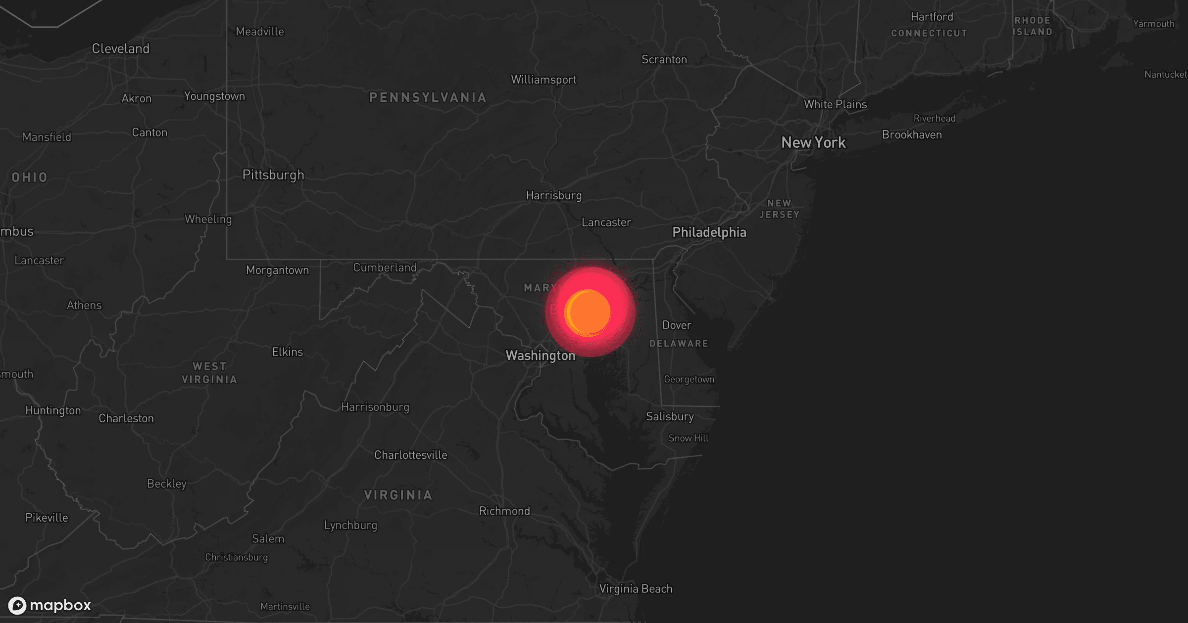 Storm map for 2 areas across Maryland