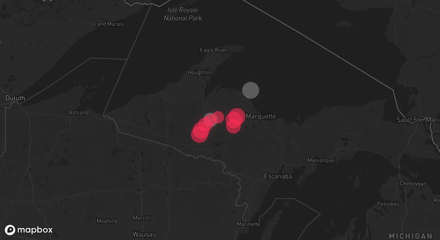 Storm map for 2 areas across Michigan