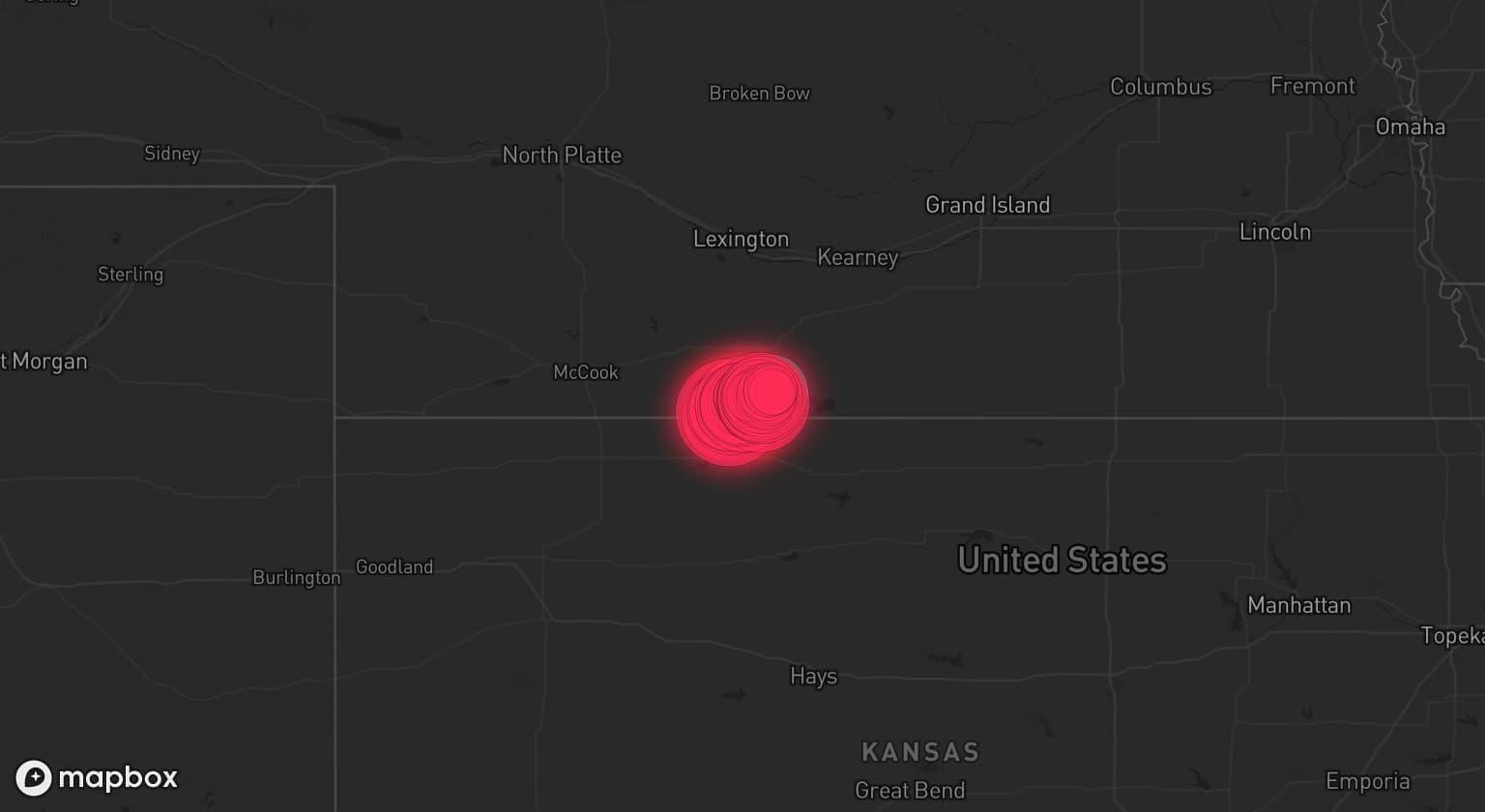 Storm map for the Harlan County, NE area