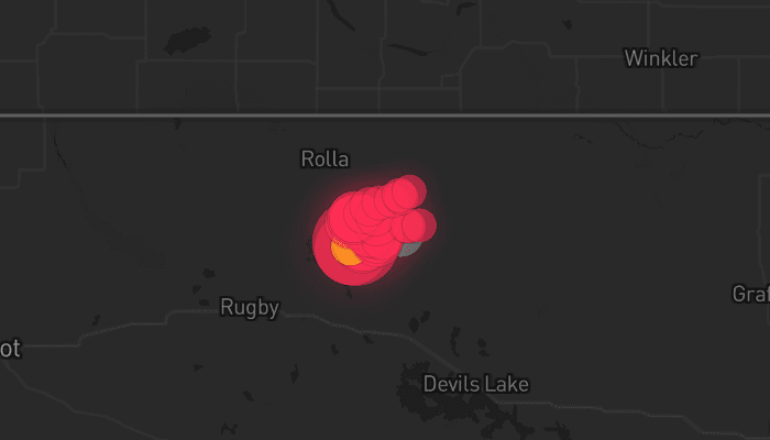 Storm map for the Towner County, ND area