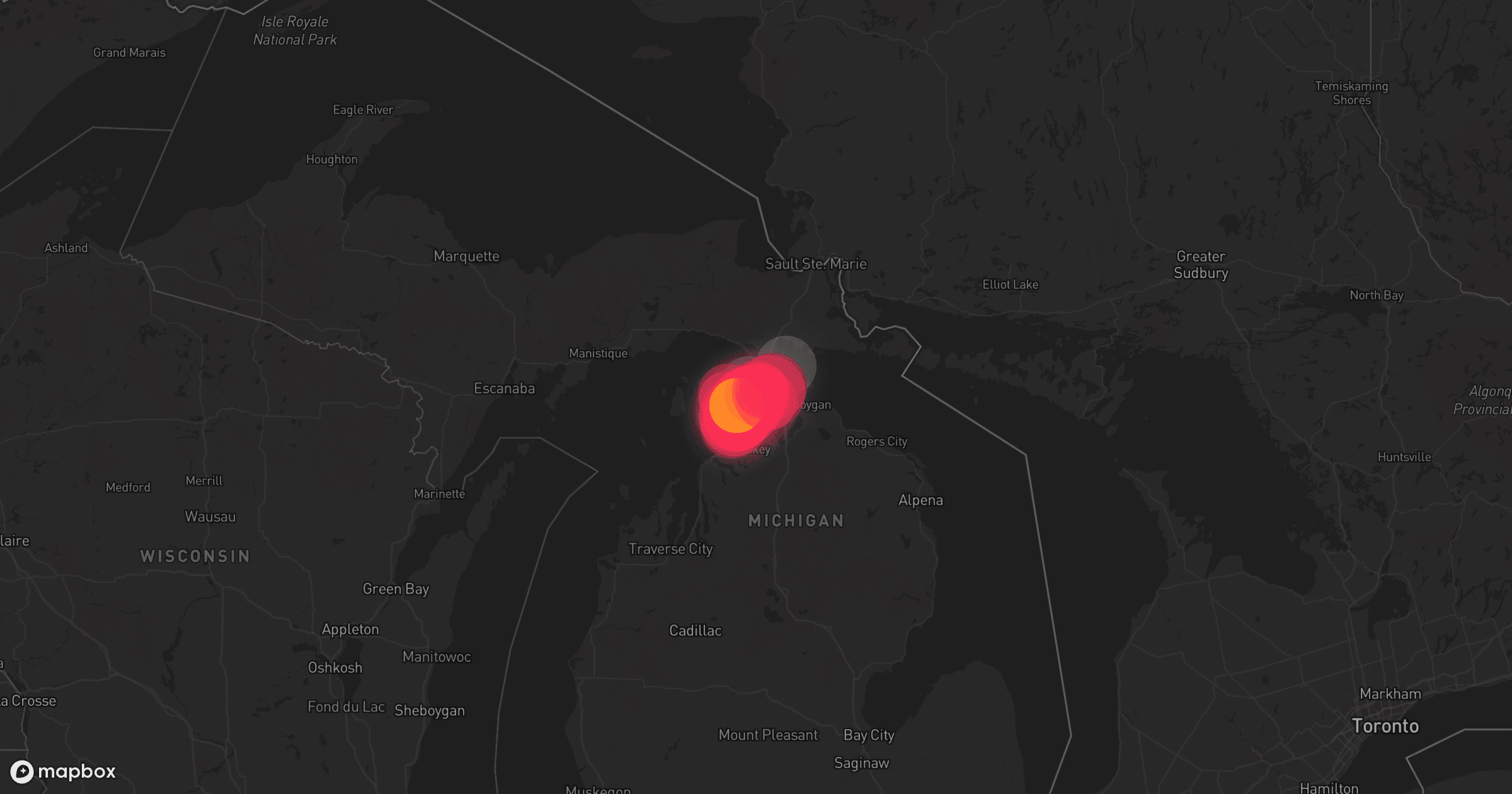 Storm map for 2 areas across Michigan