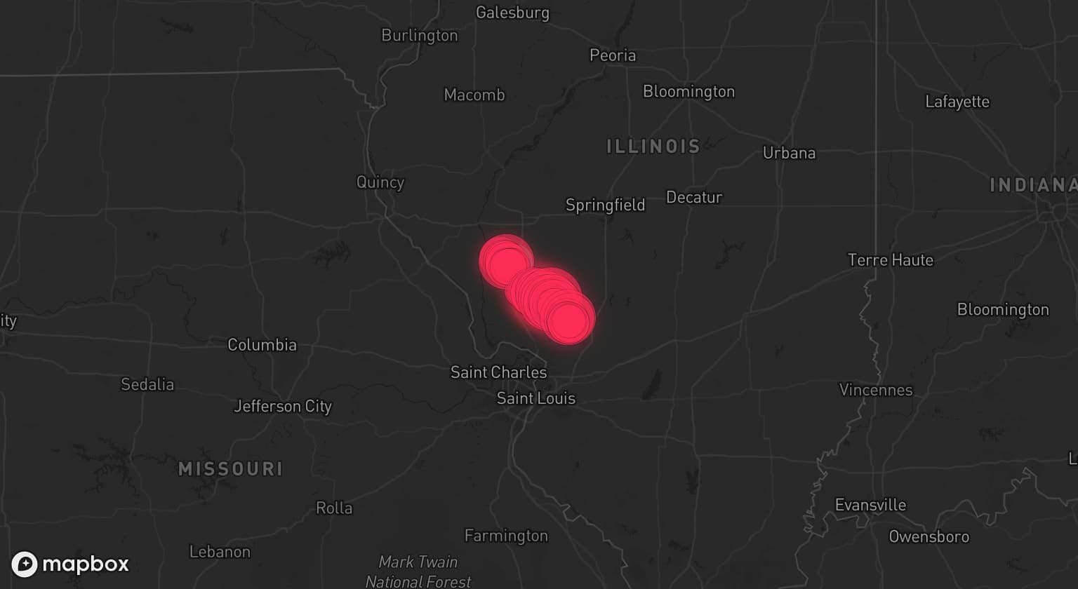 Storm map for 2 areas across Illinois