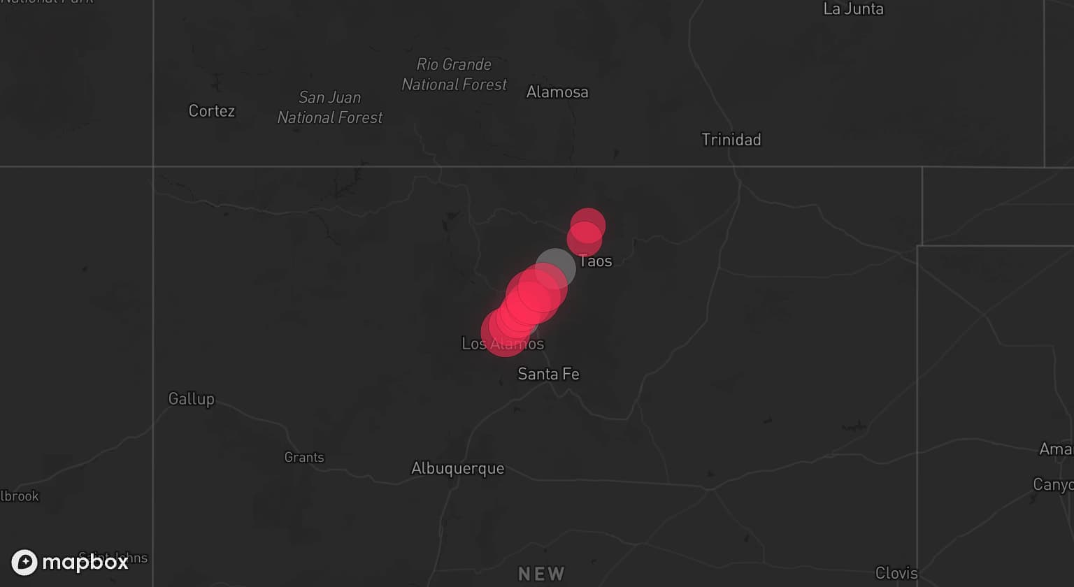Storm map for 2 areas across New Mexico