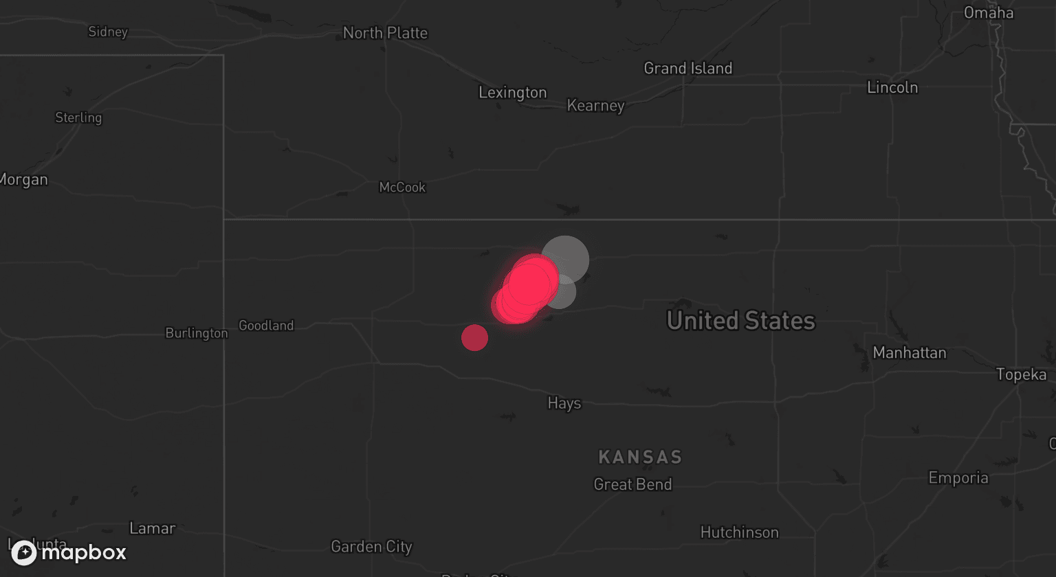 Storm map for 2 areas across Kansas