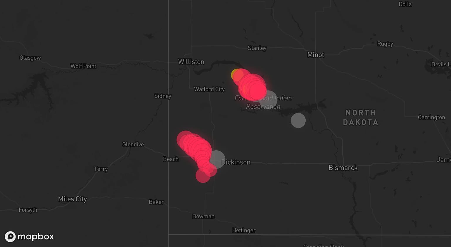 Storm map for 5 areas across North Dakota